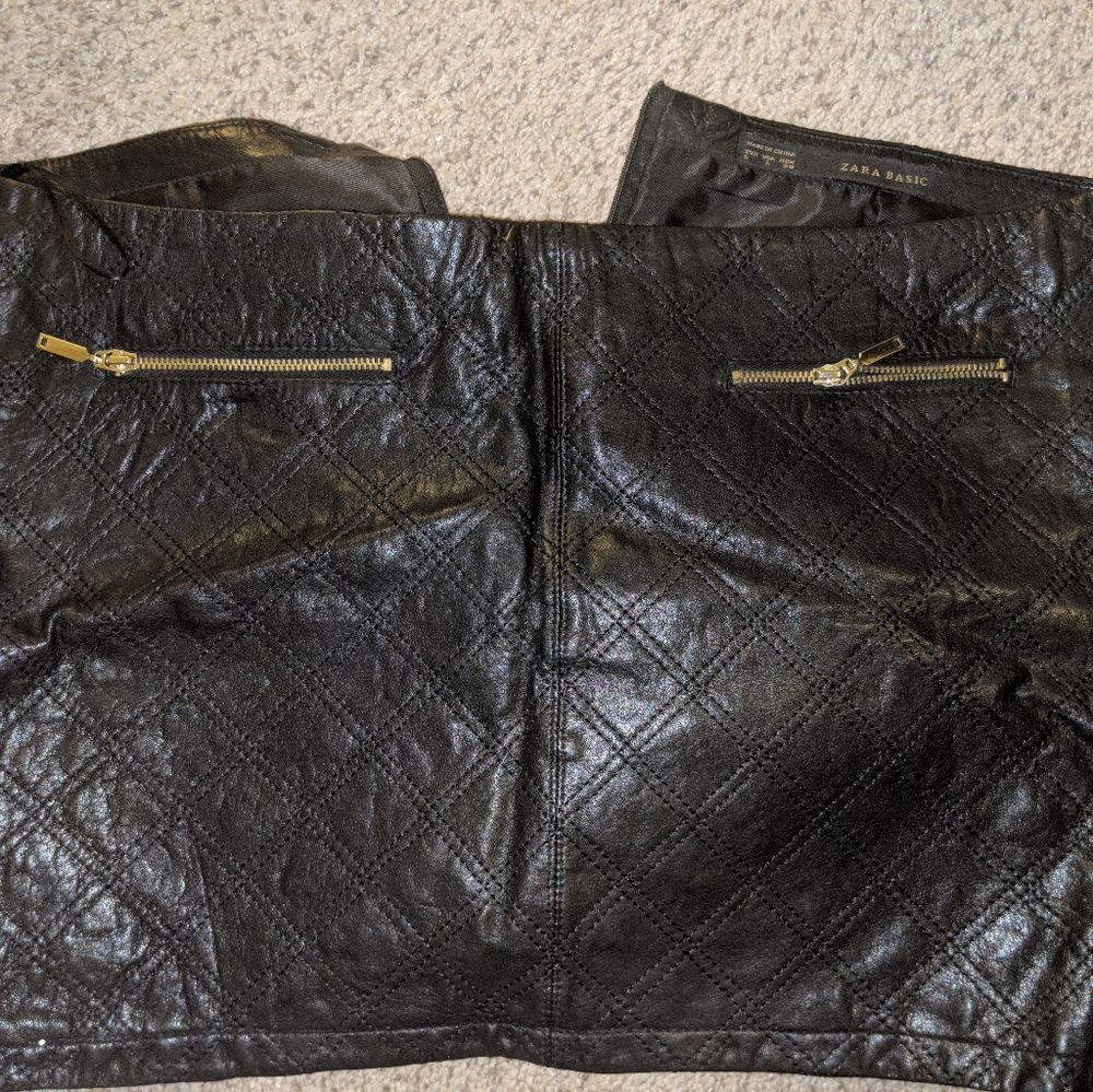 Leather skirt in large but fits medium